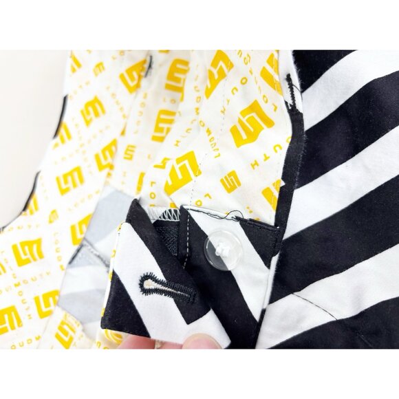 Loudmouth Sz 36 Golf Shorts Black & White Zig Zag Bold Print Cotton/Spandex EUC - Picture 6 of 11